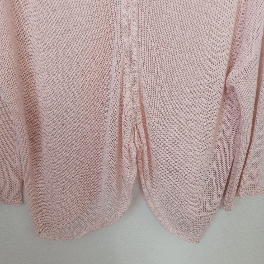 POL Knit Crochet Oversized Women's Pink Top Beach Coastal Cottagecore - Picture 6 of 8